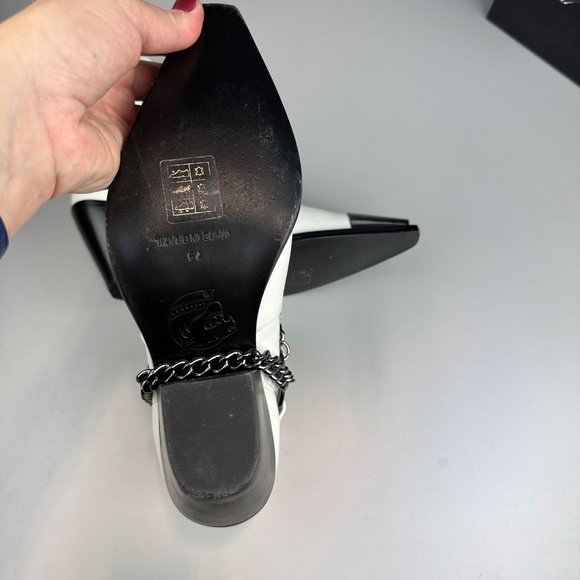 Dundas x Revolve Gigi Bootie Leather in Bone White and  Silver Size 7.5 - Picture 8 of 9